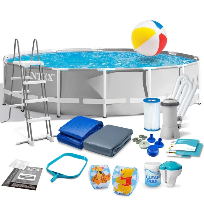 Бассейн каркасный 17в1 INTEX 26726, 457 x 122 см, серый