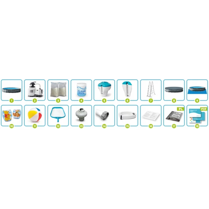 Бассейн каркасный 17в1 Intex 26340 732 х 132 см