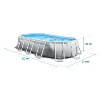 Бассейн каркасный овальный 12в1 INTEX 26796, 503 x 274 x 122 см, серый