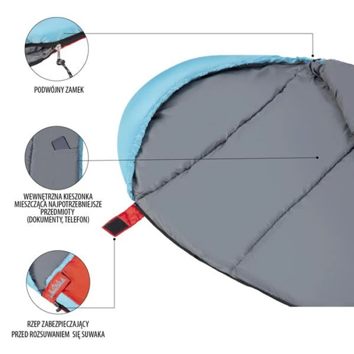 Спальный мешок NILS CAMP NC2012 красно-голубой