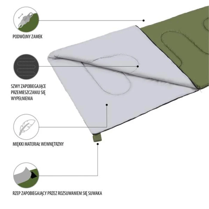 Спальный мешок NILS CAMP NC2002 темно-зеленый