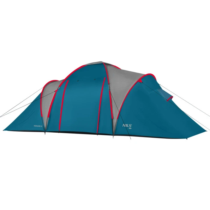 Палатка четырехместная NILS CAMP NC6431 Highland IV, 450 х 210 х 190 см, сине-серая