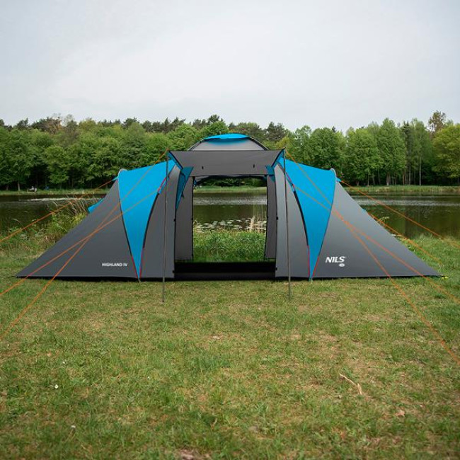 Кемпинговая палатка NILS CAMP NC6431 HIGHLAND IV серо-голубая