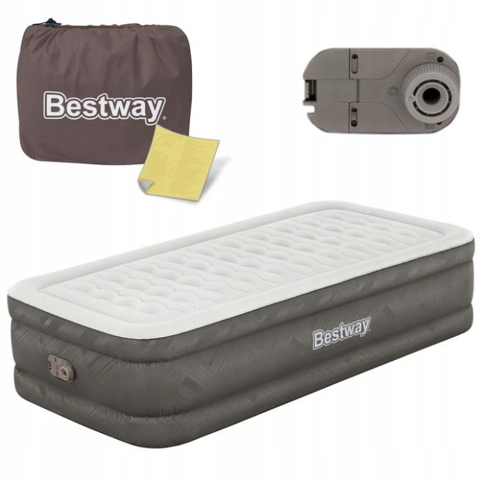 Матрац надуний Bestway 69048 з насосом 191 x 97 x 46 см, бежевий