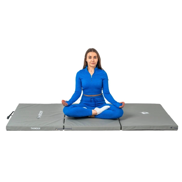 Мат гімнастичний THUNDER MG-03, 197 х 90 х 5 см, сірий