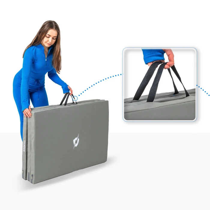 Мат гімнастичний THUNDER MG-03, 197 х 90 х 5 см, сірий