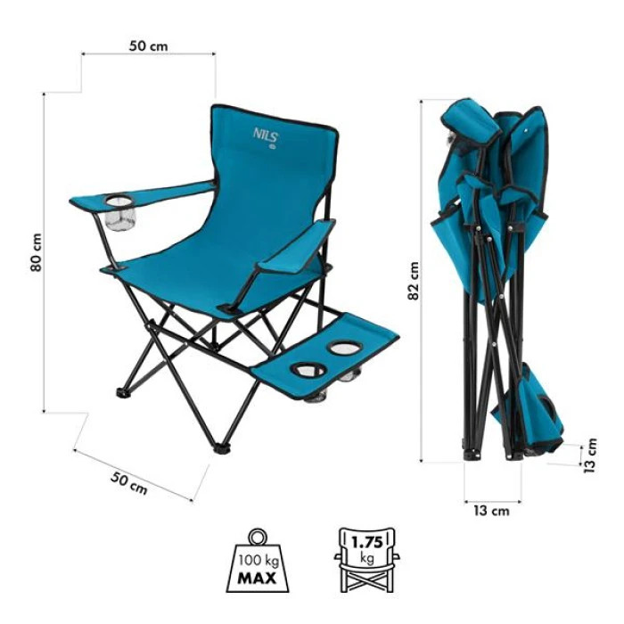 Кресло для кемпинга NILS CAMP NC3301, синее