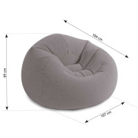Надувное кресло INTEX 68579 107x104x69 см, серое
