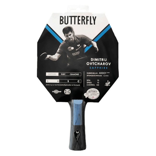 Ракетка для настольного тенниса BUTTERFLY Ovtcharov Sapphire, черно-красная.