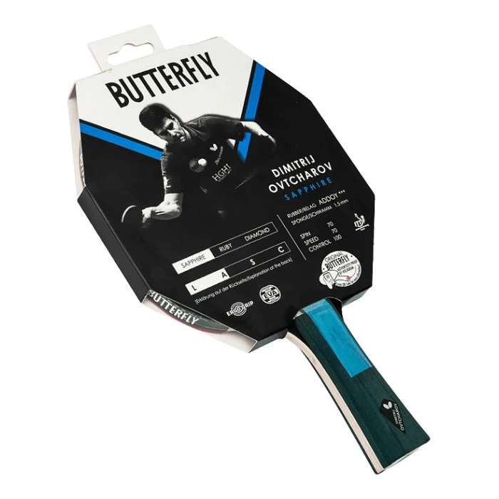 Ракетка для настольного тенниса BUTTERFLY Ovtcharov Sapphire, черно-красная.