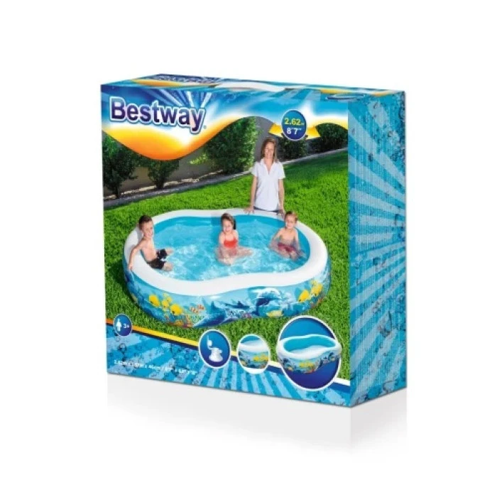 Бассейн надувной детский Sea Depths Bestway 262х157х46 см