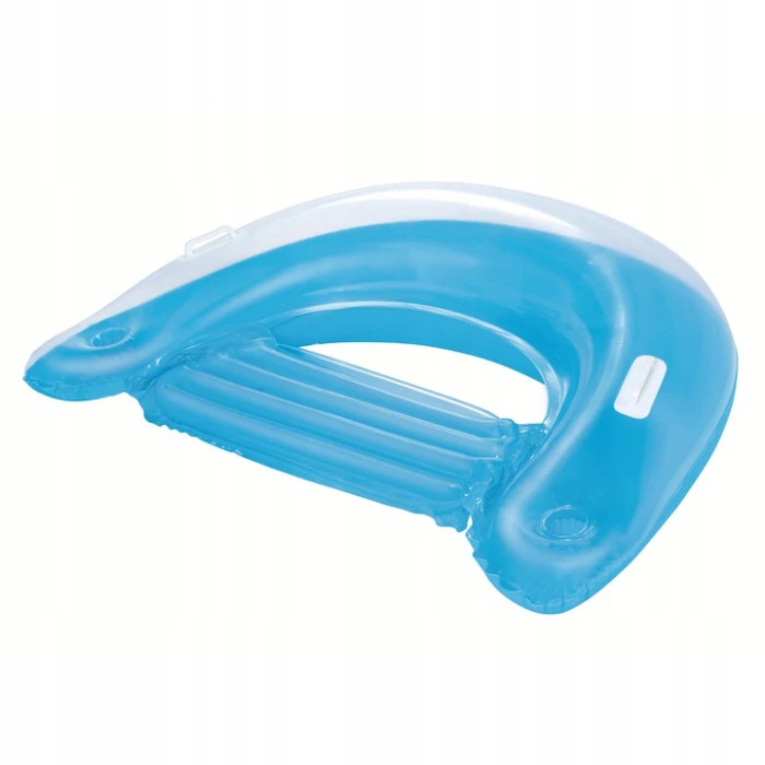 Надувное кресло с ручками и держателями для напитков Bestway 43118 голубое, 152 x 99 см