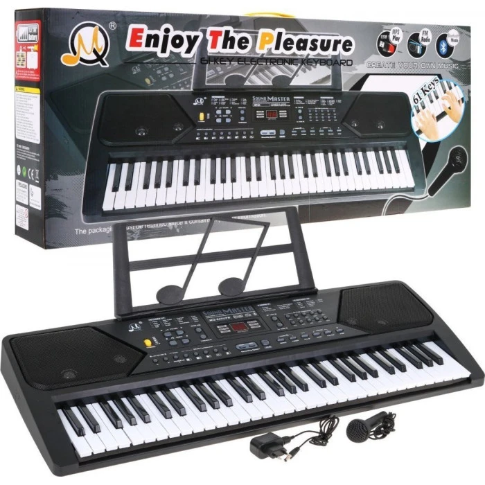 Детский синтезатор 5+ Подставка для нот Микрофон Радио