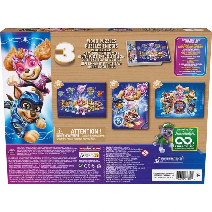 Пазл дерев’яний Spin Master "Щенячий патруль 2" 3в1, 21 х 28 см, 72 ел.