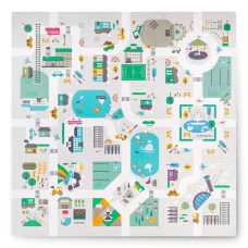 Коврик-пазл 120 x 120 см с фигурками Nukido Маленький город