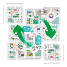 Коврик-пазл 120 x 120 см с фигурками Nukido Маленький город