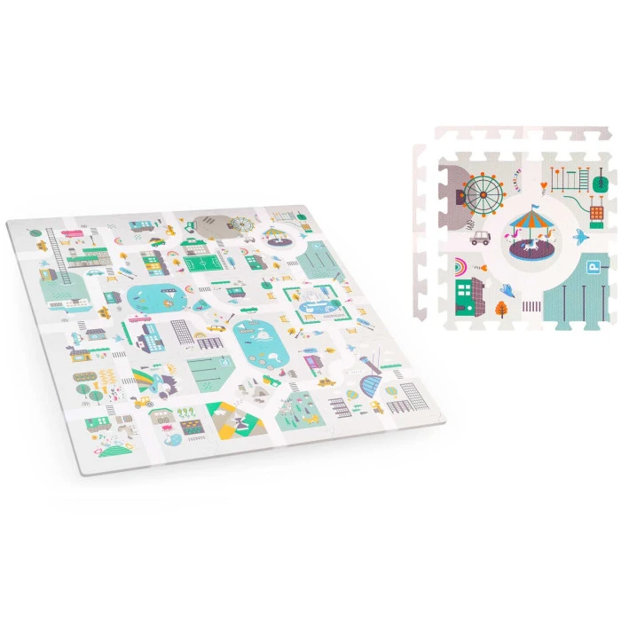 Килимок-пазл 120 x 120 см з фігурками Nukido Маленьке місто