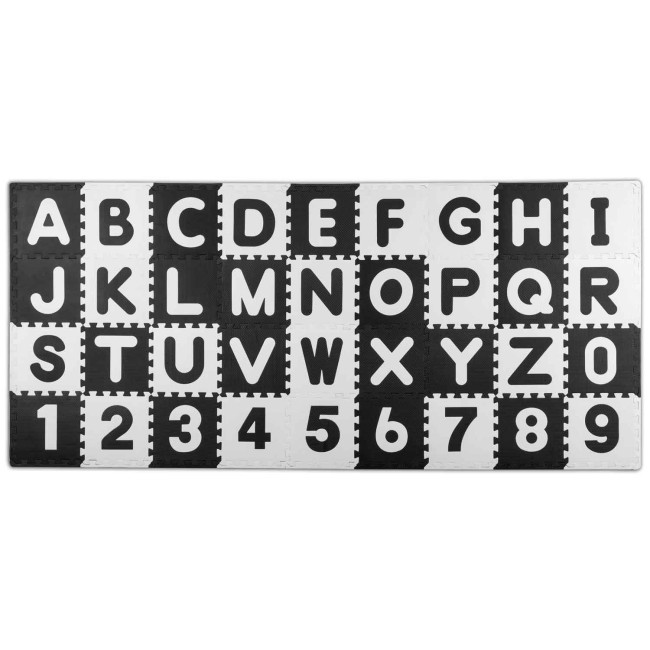 Килимок-пазл літери та цифри 30 x 30 см 36 шт