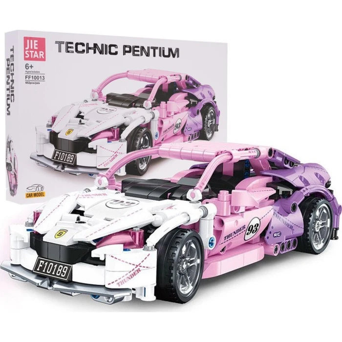 Детский конструктор Pink Sports Car Blocks 652 эл.