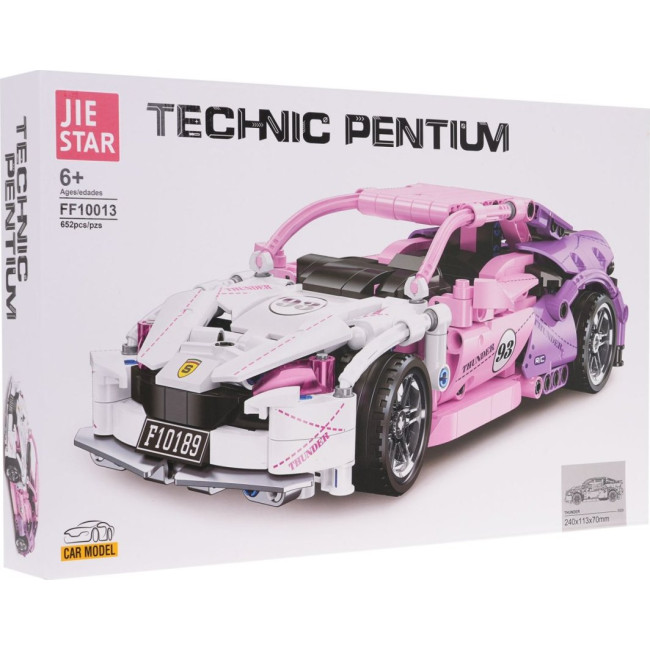 Детский конструктор Pink Sports Car Blocks 652 эл.