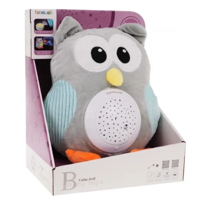 Детская мягкая игрушка сова со звуковой и световой функцией ZIT.FM666-44
