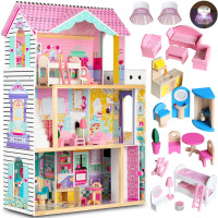 Домик для кукол деревянный с лифтом и LED лампой.