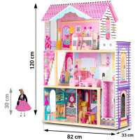 Домик для кукол деревянный с лифтом и LED лампой.