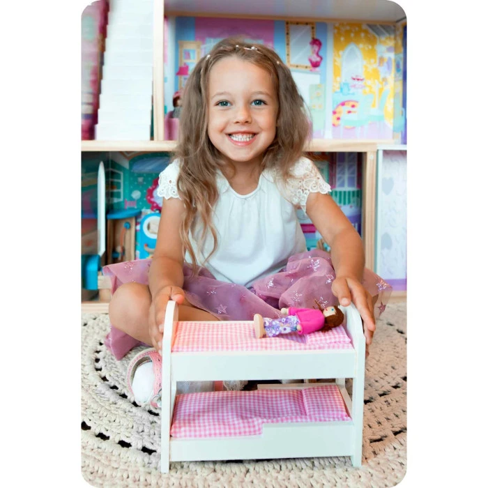 Домик для кукол деревянный с лифтом и LED лампой.