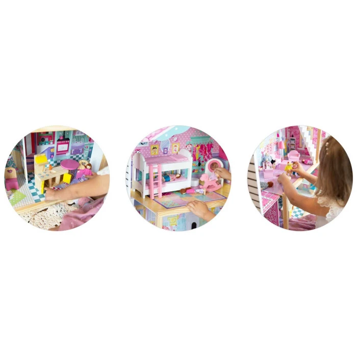 Домик для кукол деревянный с лифтом и LED лампой.