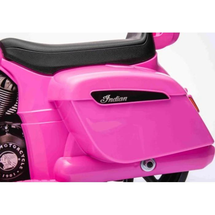 Дитячий акумуляторний мотоцикл Чоппер INDIAN Рожевий