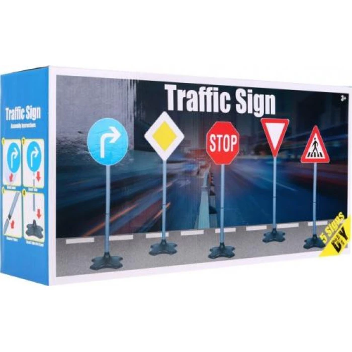 Набір із 5 дорожніх знаків на підставках для маленьких водіїв 3+ Уроки водіння