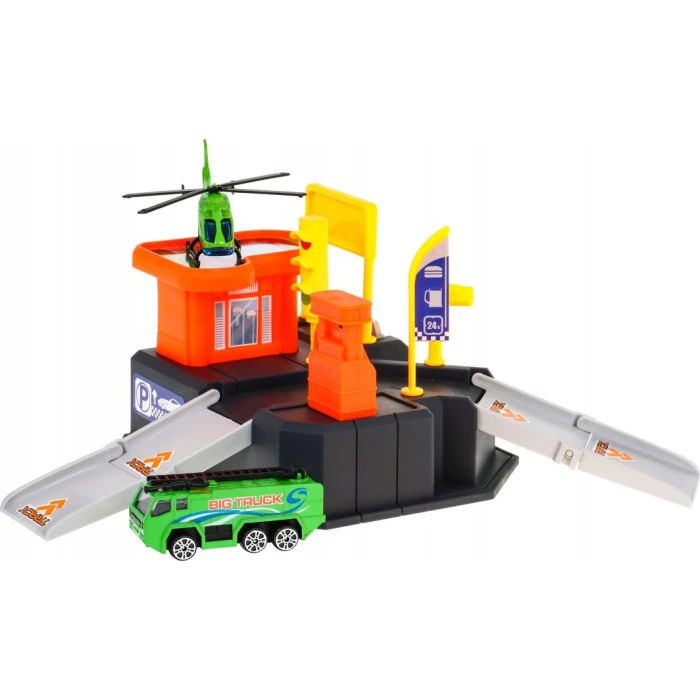 Детская автостоянка 3+ Вертолетная площадка + коврик ZPG.660-S09