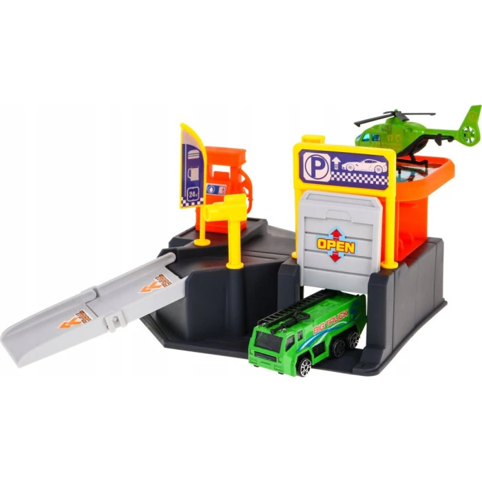Детская автостоянка 3+ Вертолетная площадка + коврик ZPG.660-S09