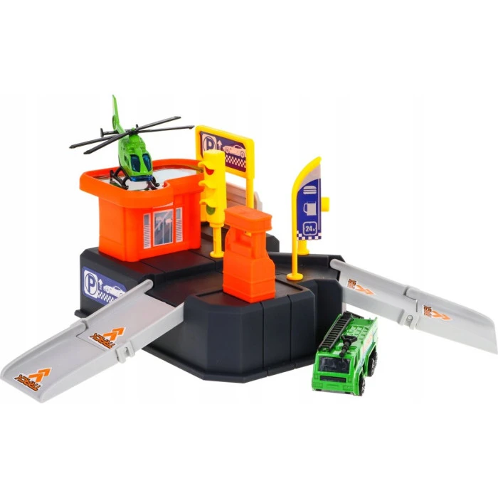 Детская автостоянка 3+ Вертолетная площадка + коврик ZPG.660-S09