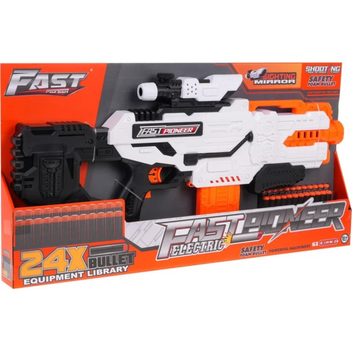 Рушниця дитяча 8+ М'які кулі + аксесуари Іграшкова рушниця Fast Pioneer