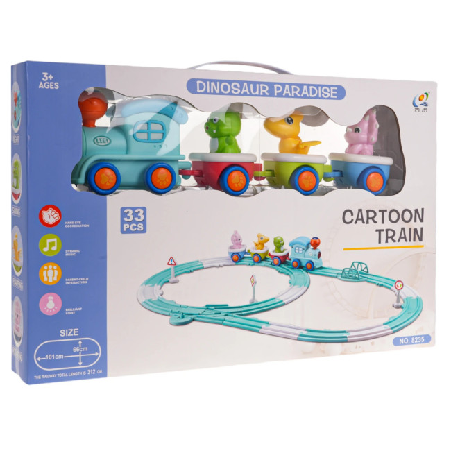 Детский железнодорожный путь Merry Dinos 33 эл.