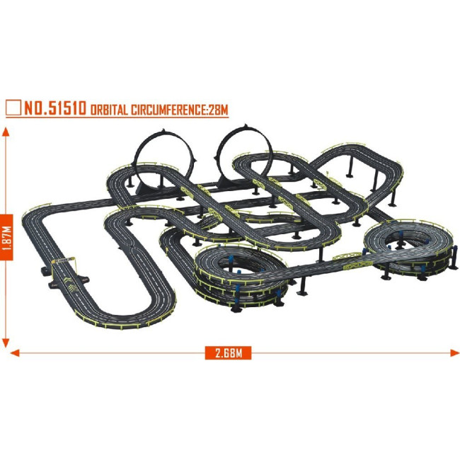 Детская гоночная трасса с автомобилями на дистанционном управлении 1:43 Mega