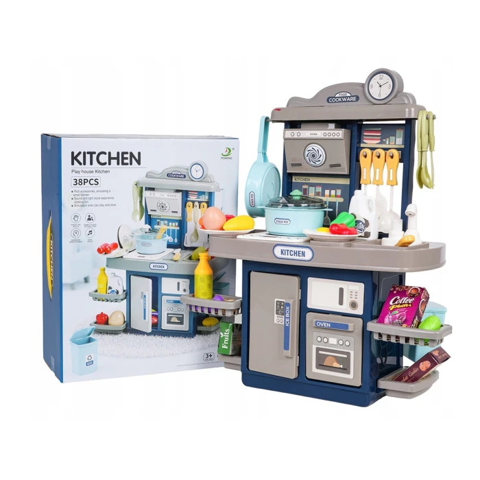 Дитяча кухня з функцією світла, звуку та аксесуарами Ramiz ZDZ.BD8022 38 ел. блакитна