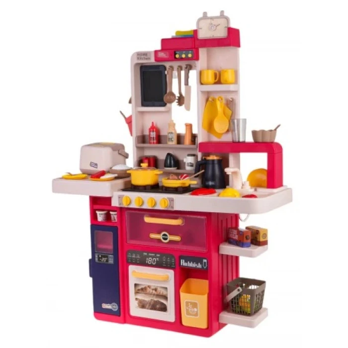 Детская кухня с функцией света, звука и воды 80 шт. Красный