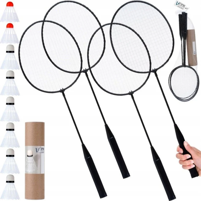 Набор для бадминтона Vilde 4 ракетки и 8 воланов 61 см