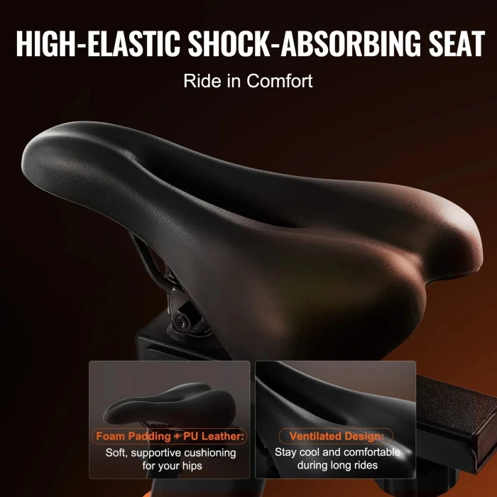 Велотренажер магнитный VEVOR С708, черно-красный