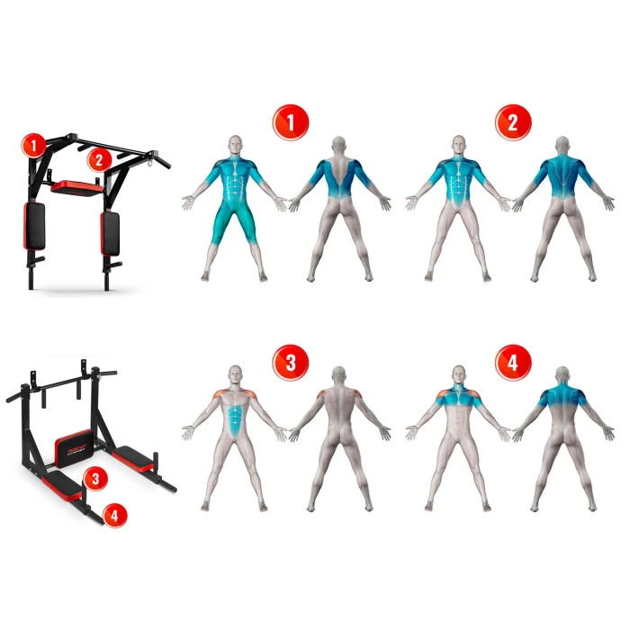 Турник на стену со спинкой NS-319