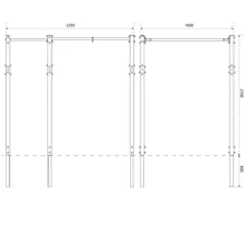 Лестница уличная горизонтальная с турником для подтягиваний K-Sport KSOZ009
