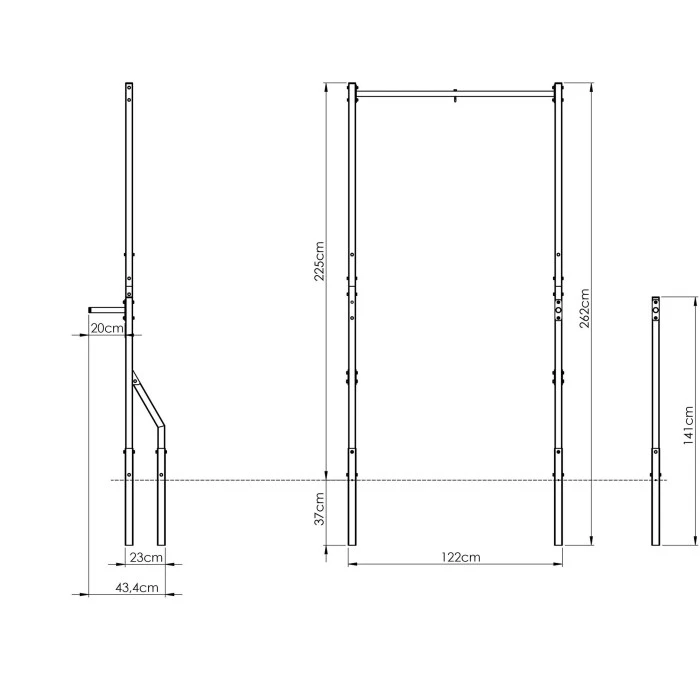 Штанга для підтягування з тримачем для сумки та короткими поручнями MO-Z3 - Marbo Sport
