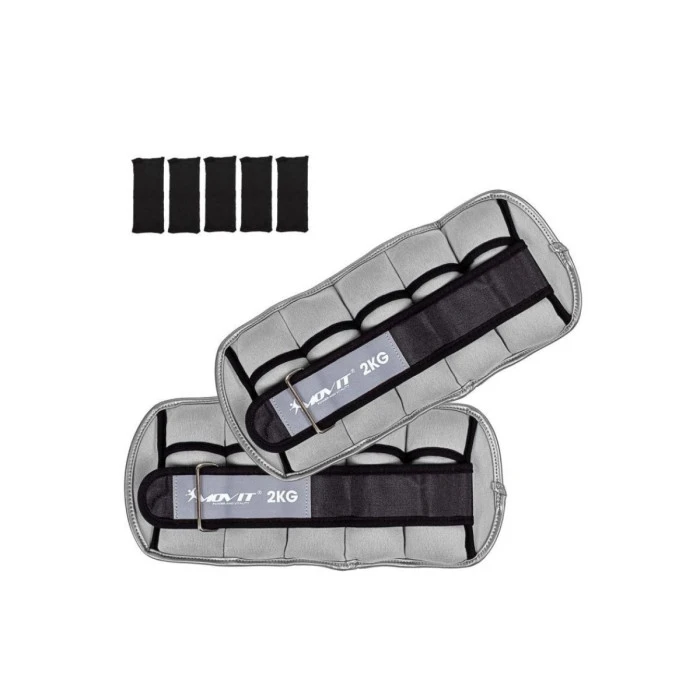 Неопреновые манжеты Movit, 2х2 кг, серые