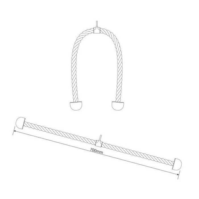 Канатный хват двойной для тяг для мышц трицепса 70см K-Sport U009