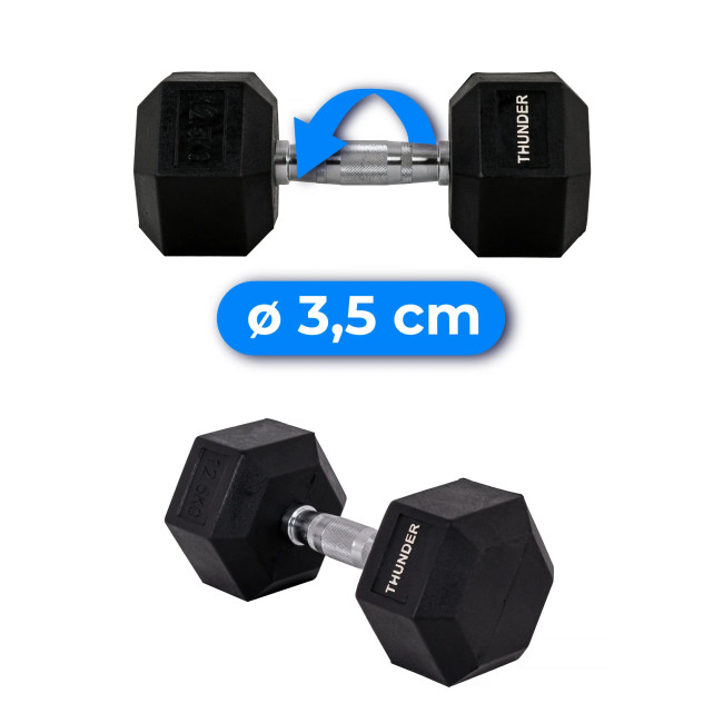 Гантель шестигранный THUNDER 12,5 кг
