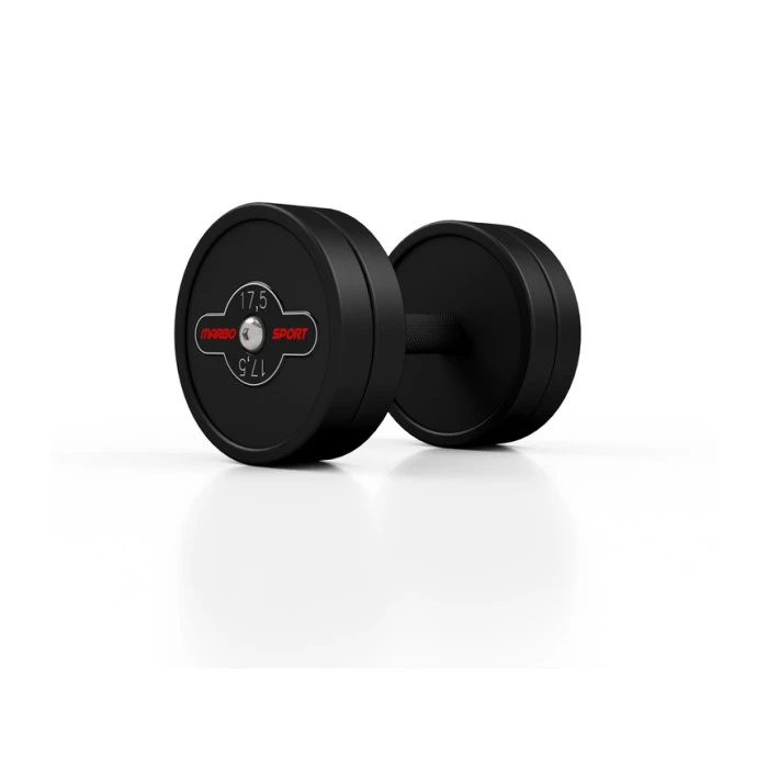 Гантель стальная прорезиненная Marbo Sport 17,5 кг черная
