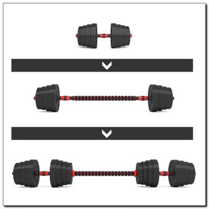 Набор штанга+гантели HMS SGР30 - 30 кг, черно-красный.