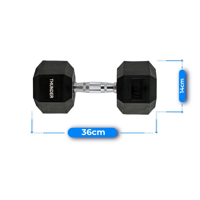 Гантель шестигранный THUNDER 17,5 кг